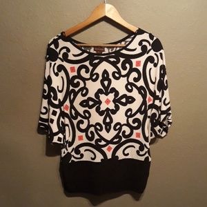 Multiples Black & Coral Blouse